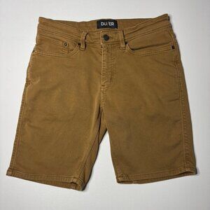 Duer Du/er N2X Slim Fit Denim Shorts Mens Size 32 Brown Workwear Casual